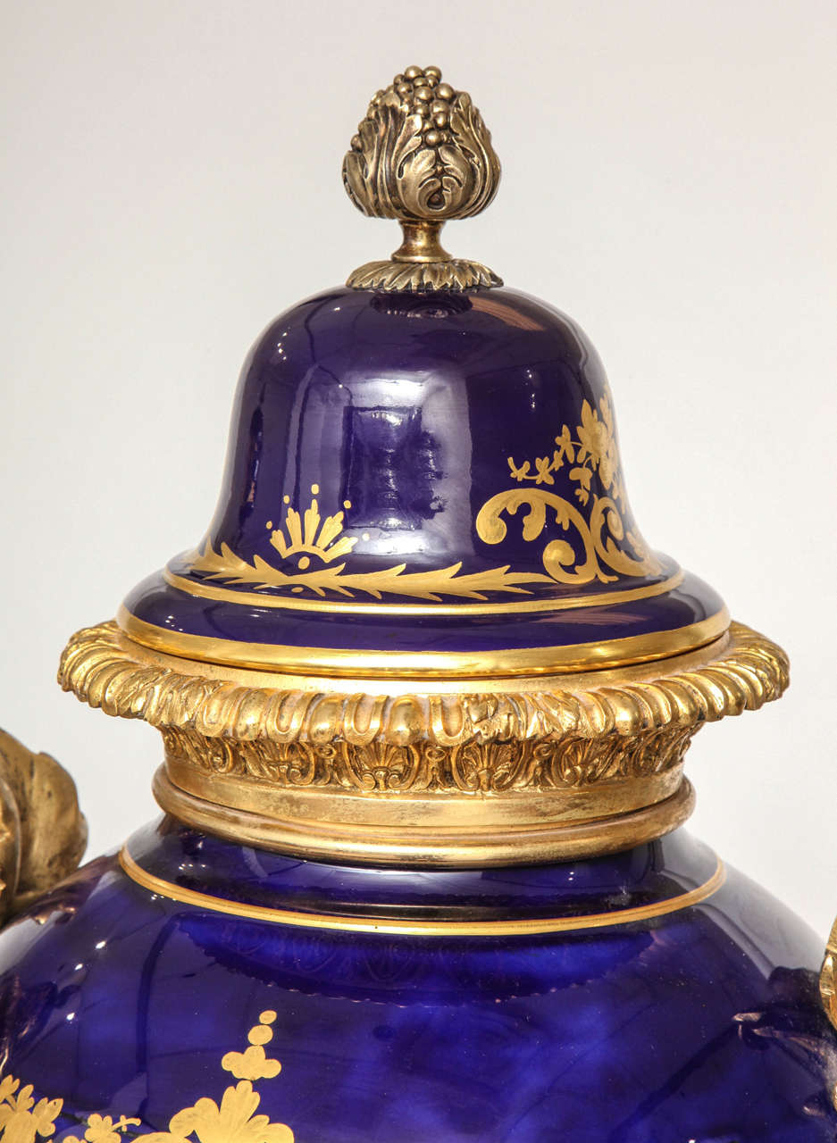 Massive Pair of Fine Antique French OrmoluMounted Sèvres Style