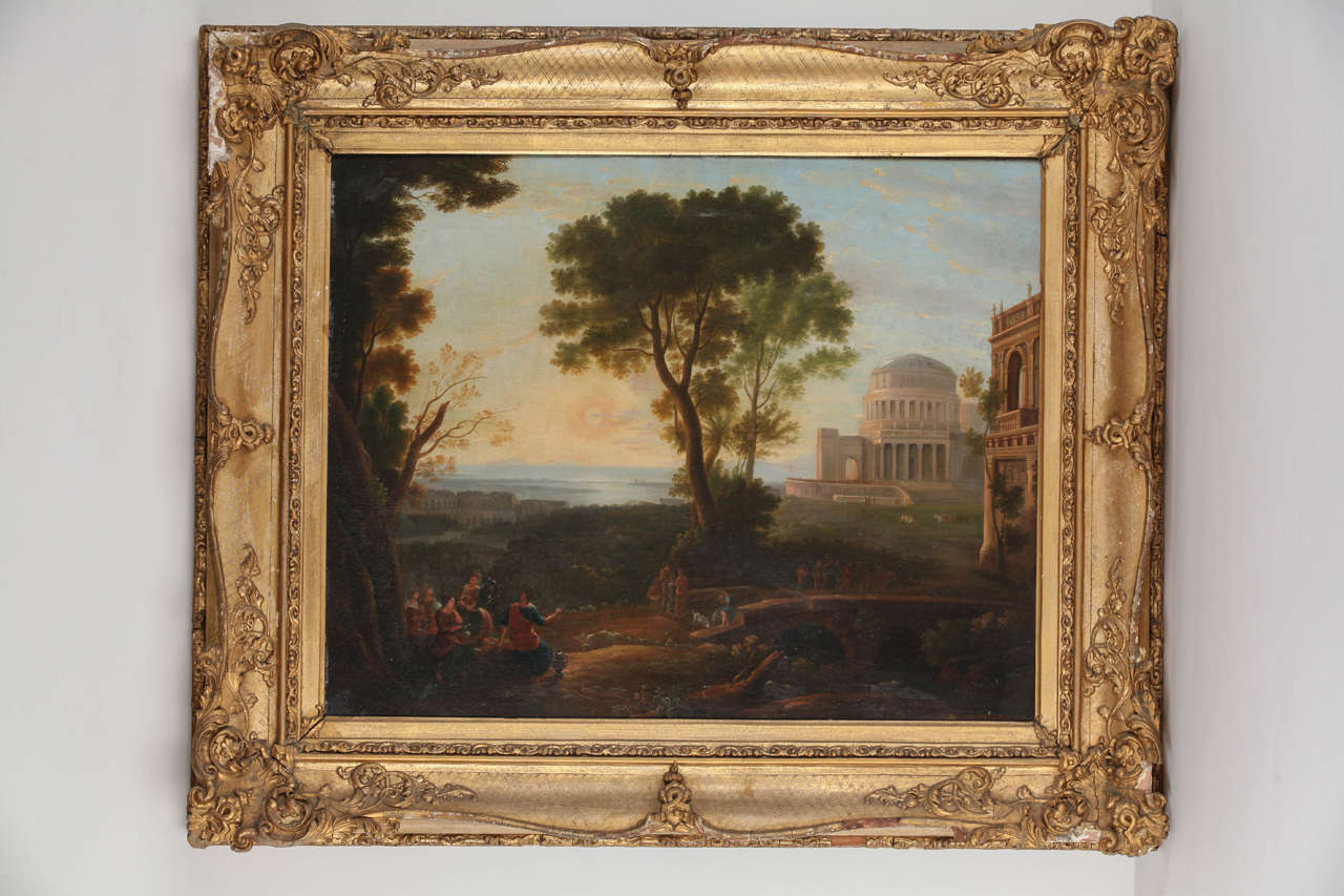 Pair of 19th Century Classical Landscapes, Oil on Canvas