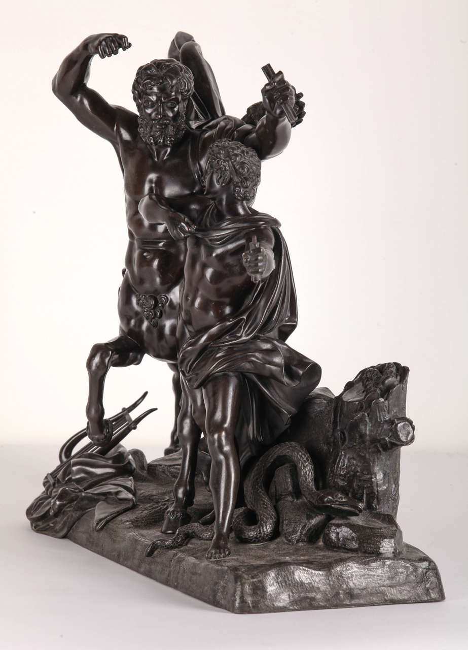 Mid 19th Century French bronze group 'The education of Achilles'