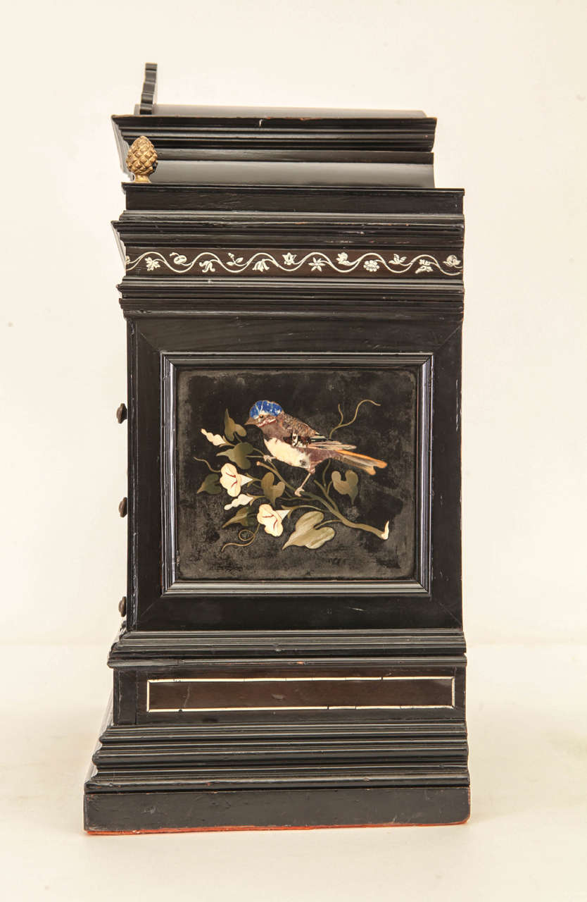 Late 19th Century Italian Ivory and Pietra Dura inlaid small Cabinet For Sale 4