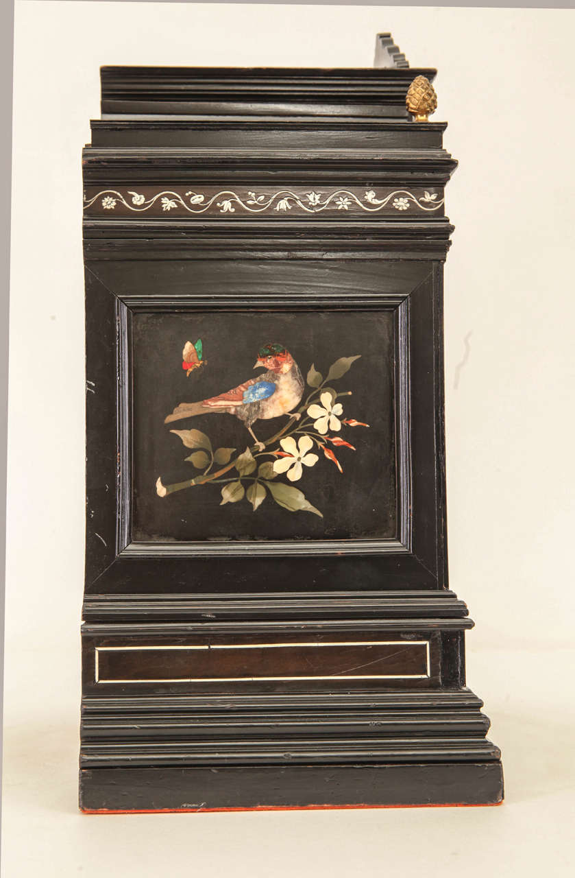 Late 19th Century Italian Ivory and Pietra Dura inlaid small Cabinet For Sale 7