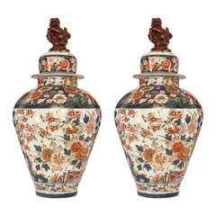 Late 18th Century Pair of Imari style Vases