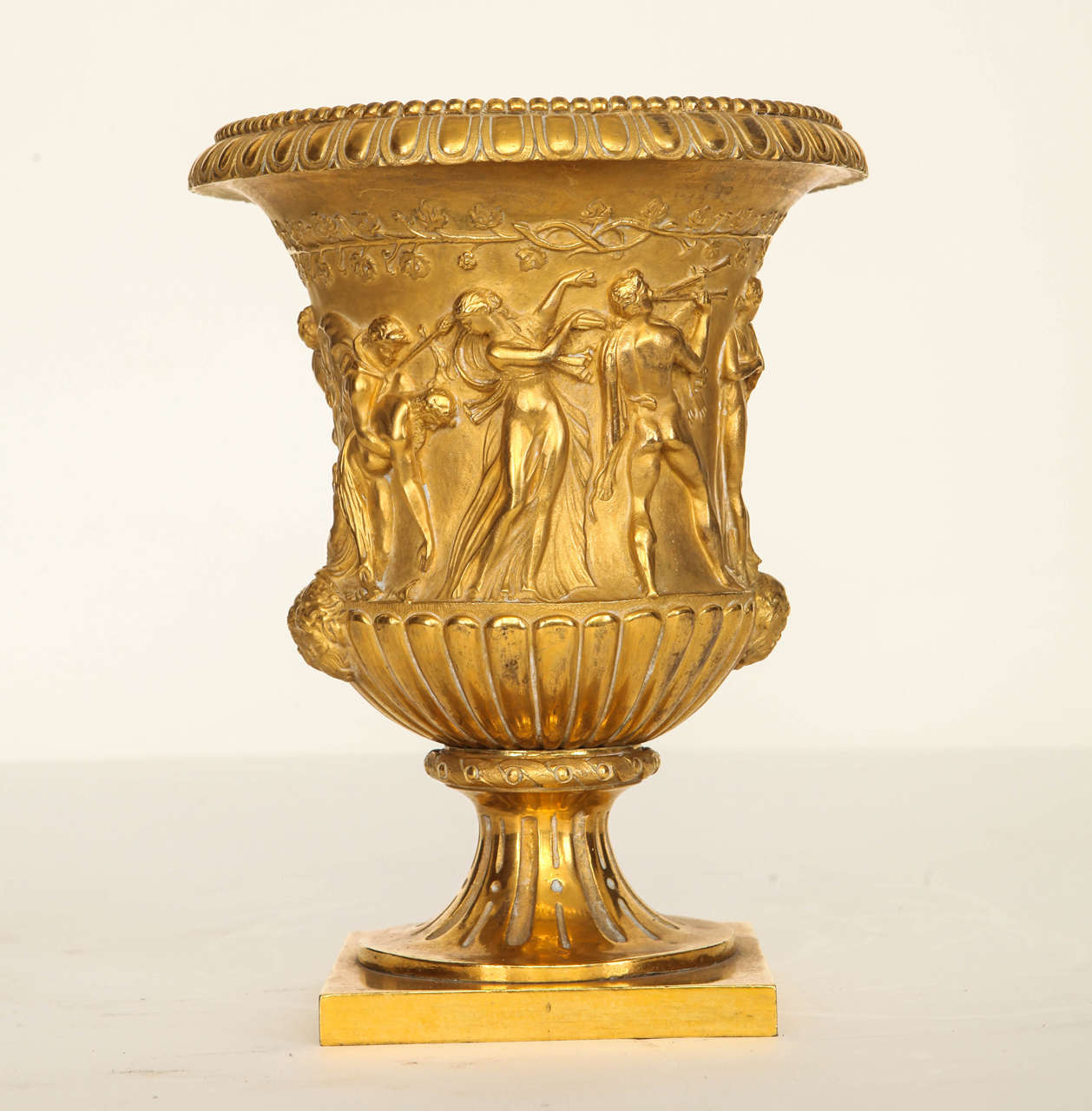 Empire Pair of Gilded Bronze Vases