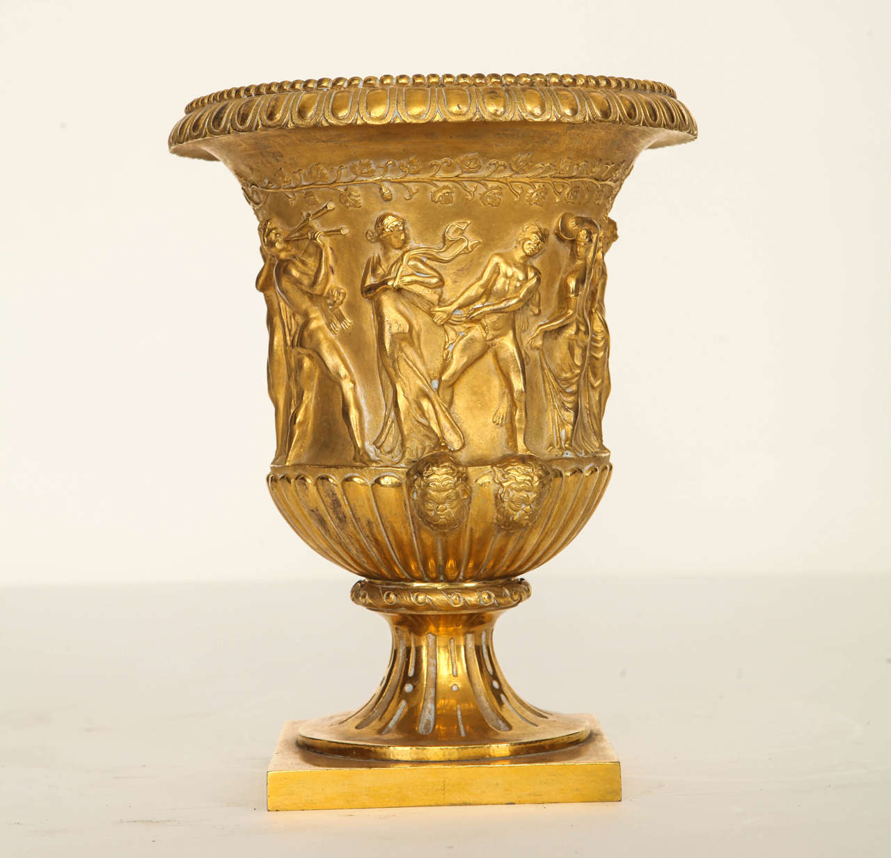 French Pair of Gilded Bronze Vases