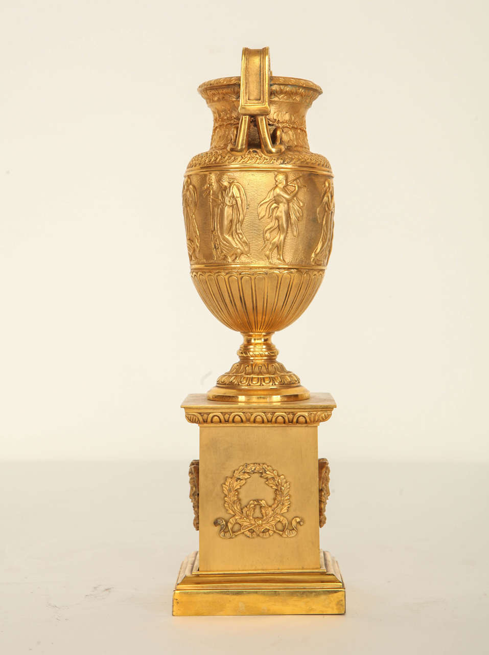Empire Pair of Gilded Bronze Vases