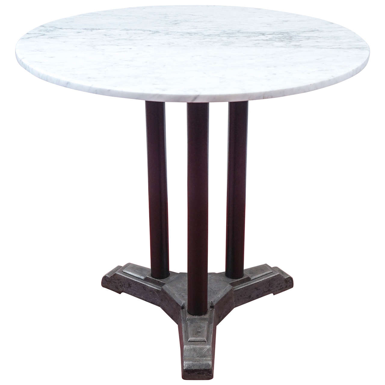 French Deco Marble-Top Bistro Cafe Table