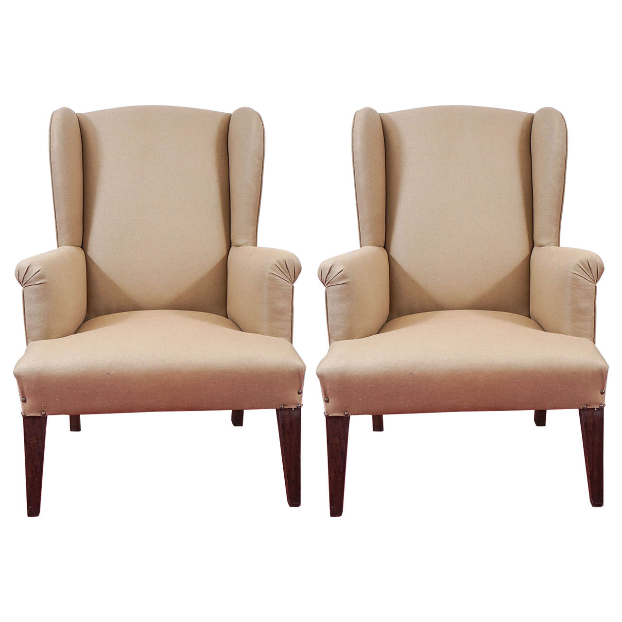 Pair of Wingback Chairs at 1stDibs