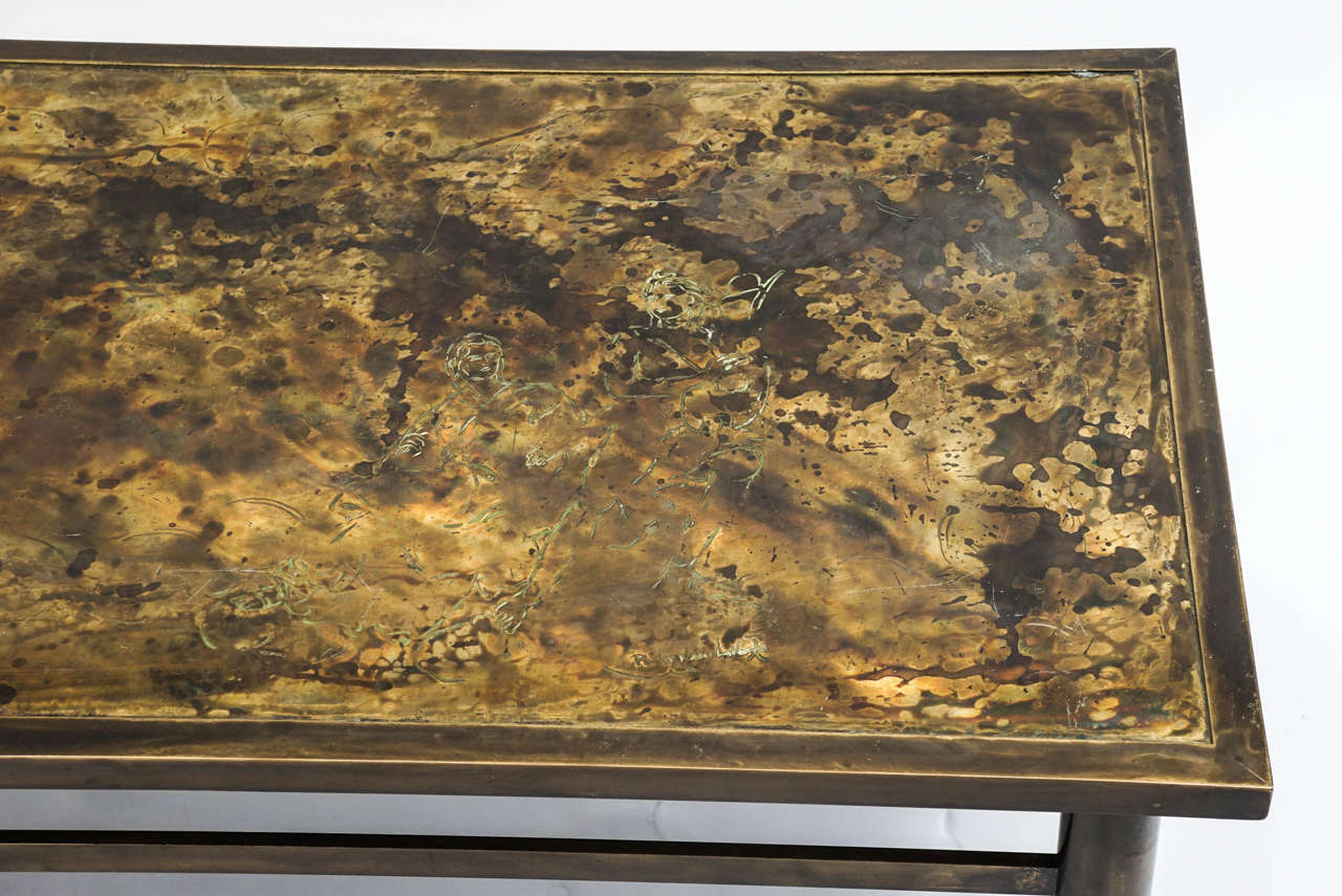 Bronze Rectangular Coffee Table by Philip & Kelvin Laverne In Good Condition In Sheffield, MA
