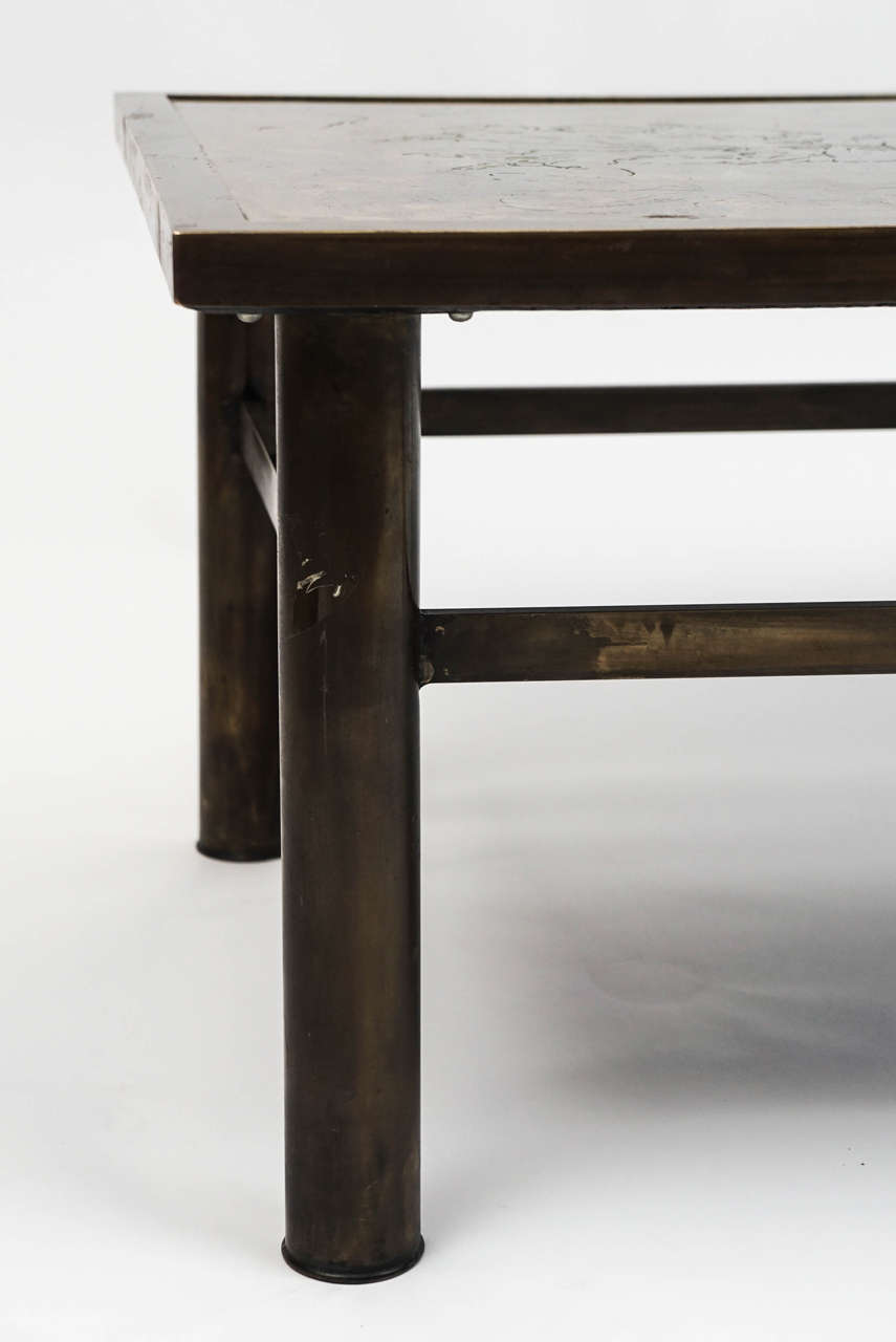 Bronze Rectangular Coffee Table by Philip & Kelvin Laverne 2