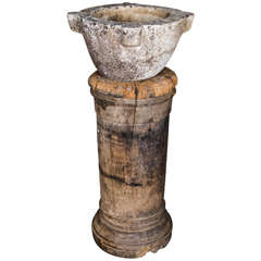 18th Century Mortar on Contemporary Softwood Socle