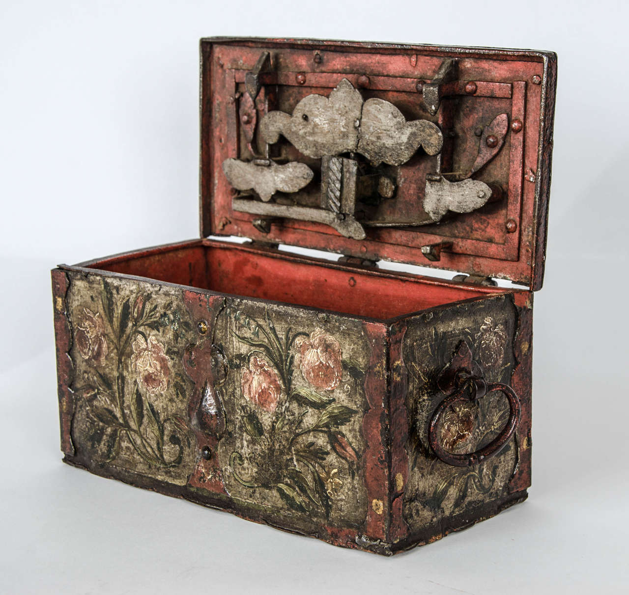 18th Century North European Small Painted Dowry Casket
