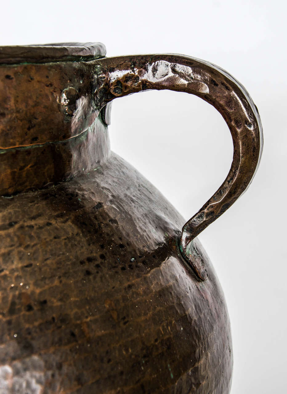 20th Century Arts & Crafts Hand-Beaten Brass Pot