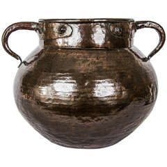 Arts & Crafts Hand-Beaten Brass Pot