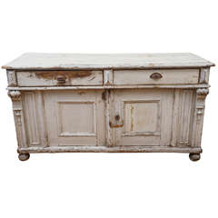 Antique Two-Door and Two-Drawer Painted Sideboard