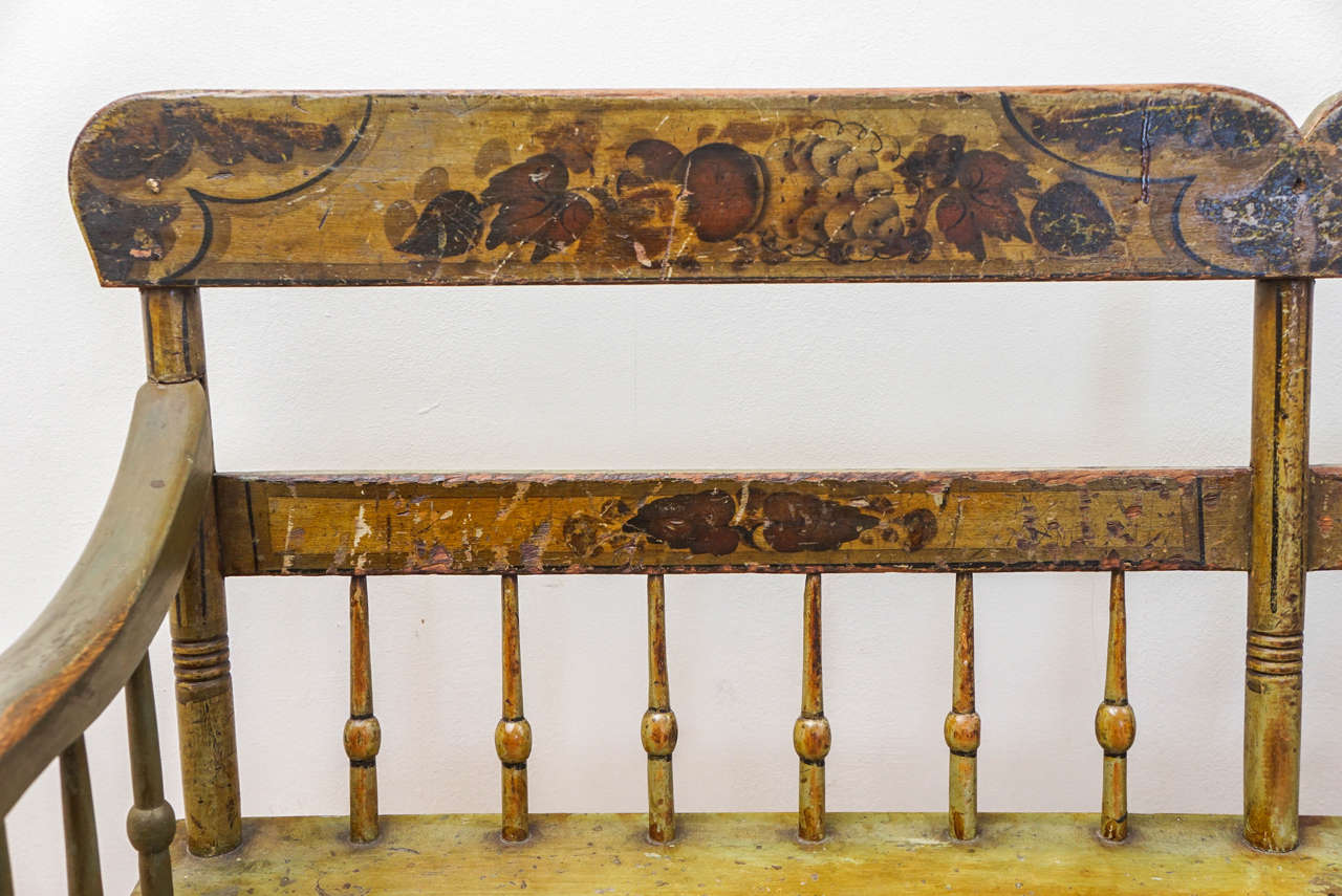 American Pennsylvania Original Painted Spindle Bench