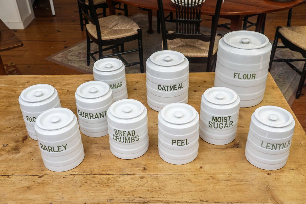 Ten-Piece English Canister Set In Excellent Condition In Sheffield, MA