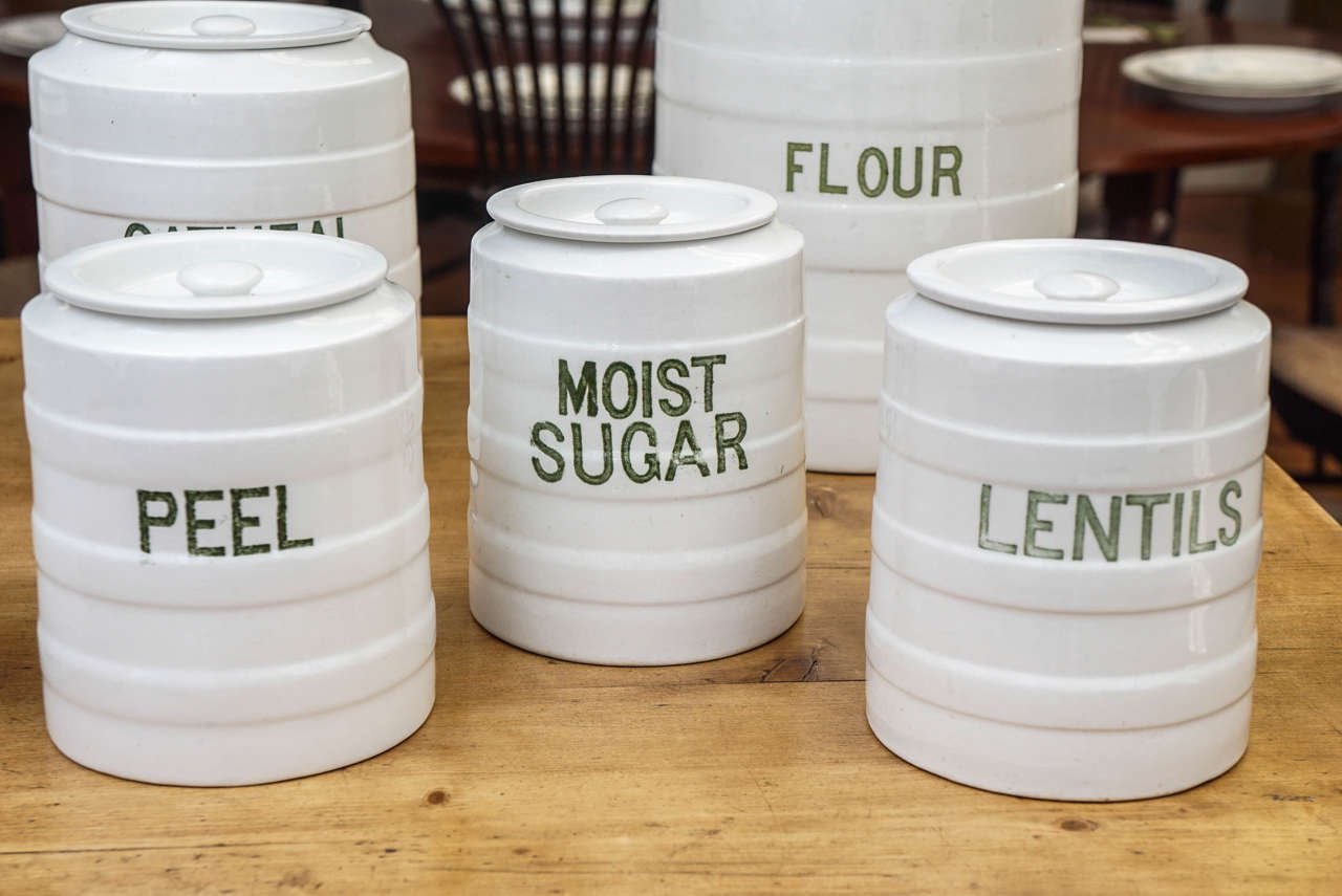 Early 20th Century Ten-Piece English Canister Set