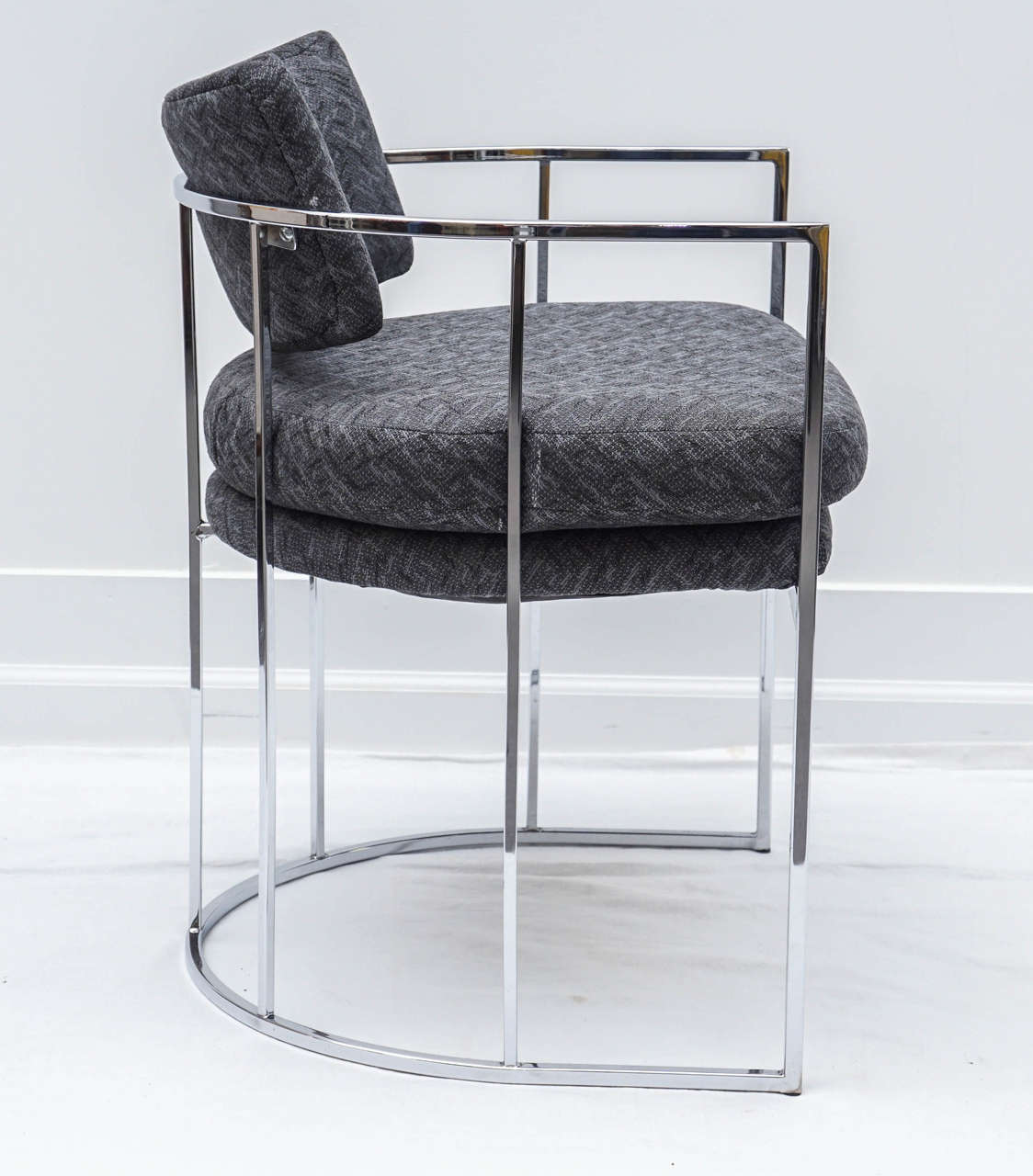 Mid-Century Modern Four Chrome Milo Baughman Dining Chairs For Sale