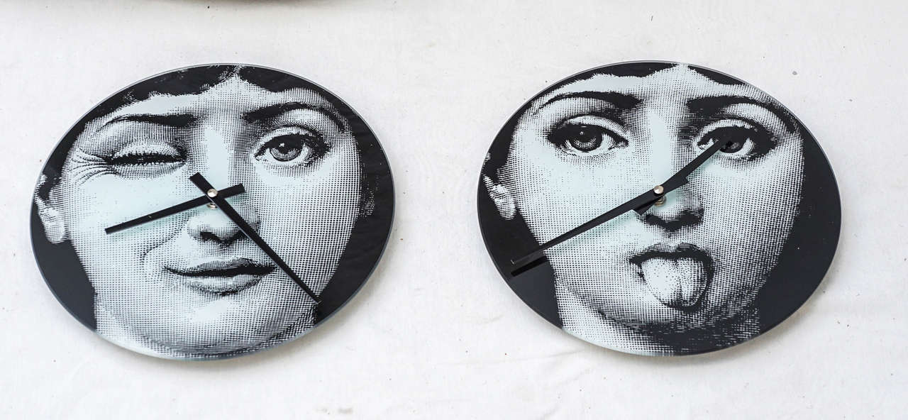 for those in love with the face of Julia.
2 clocks available, priced per clock.
i dont know anything about these other than they work.
i dont believe they are licensed by Fornasetti.