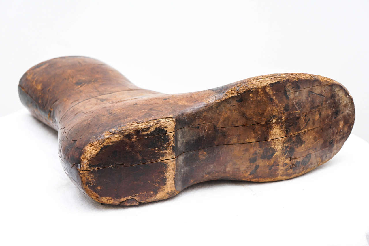 19th Century Old Wooden Foot or Boot Form For Sale