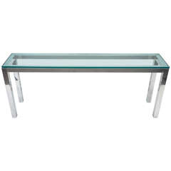 1970s Polished Aluminum Long Console Table