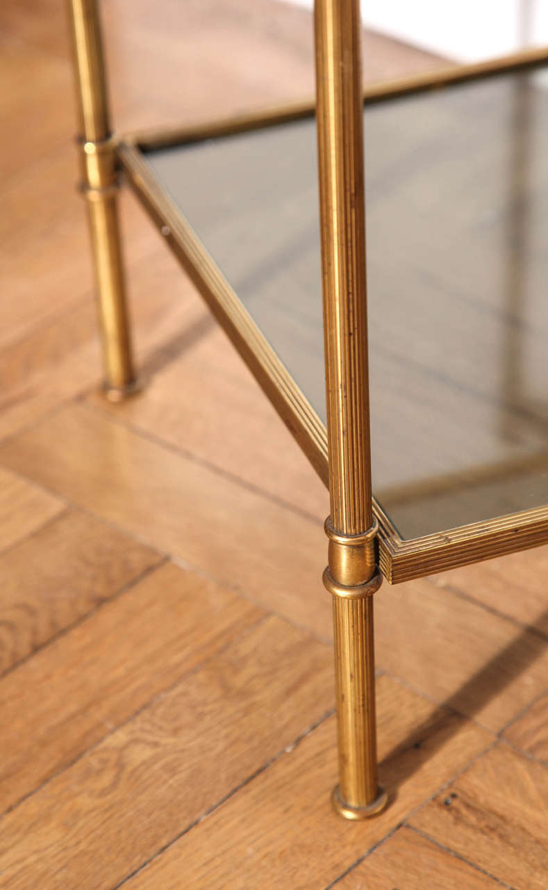 Pair of Brass and Glass Three-Tier Etagere Tables, French circa 1950 For Sale 6