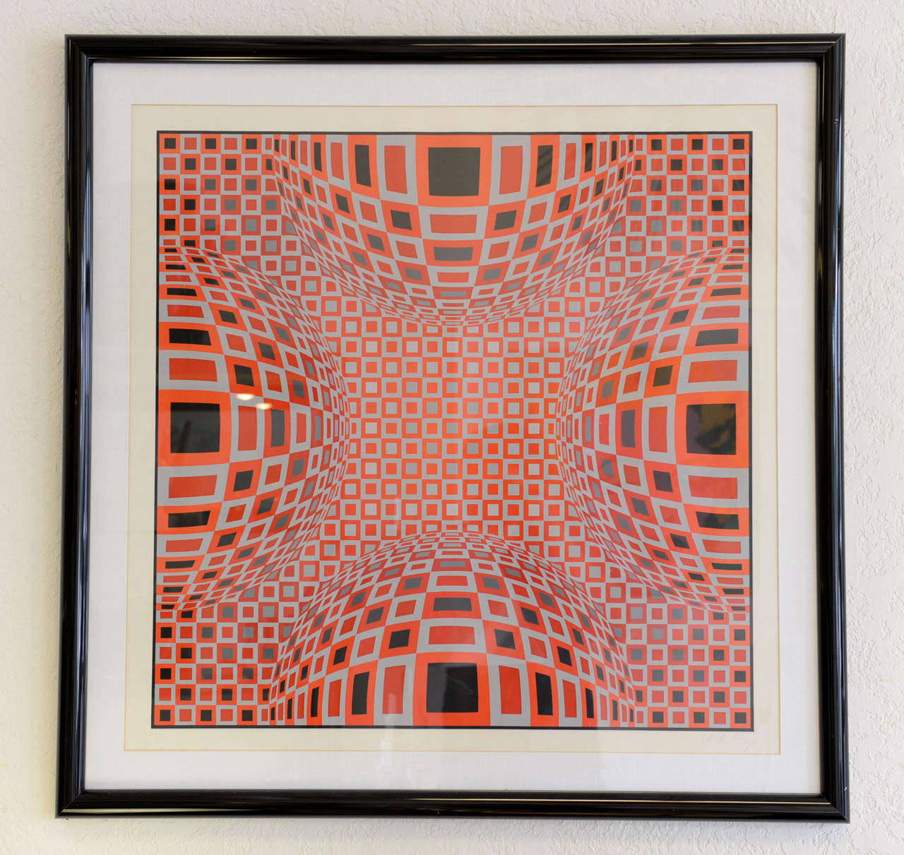 Color silkscreen by Victor Vasarely (1906 - 1997).  Pencil signed and numbered 29/125.  Framed measurements listed below.

Please feel free to contact us directly for a shipping quote or any additional information by clicking 