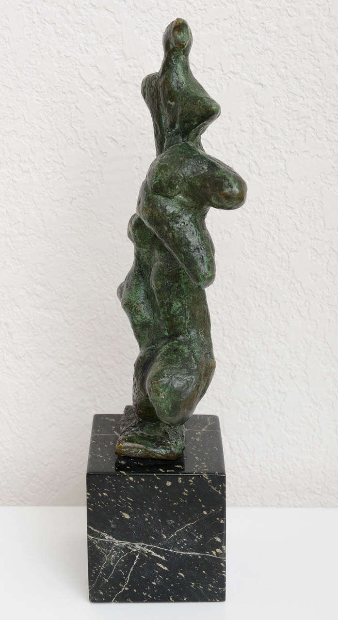 20th Century Chaim Gross Bronze on Marble Sculpture