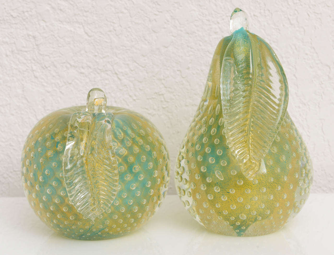 Murano Apple & Pear Shaped Bookends In Good Condition In West Palm Beach, FL