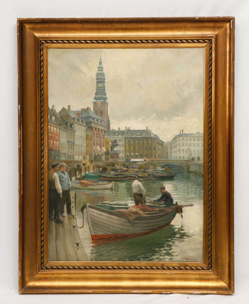 Soren Christian Bjulf (1880-      ) Oil Painting. Dimensions out of frame- 37" H X 27.50 W