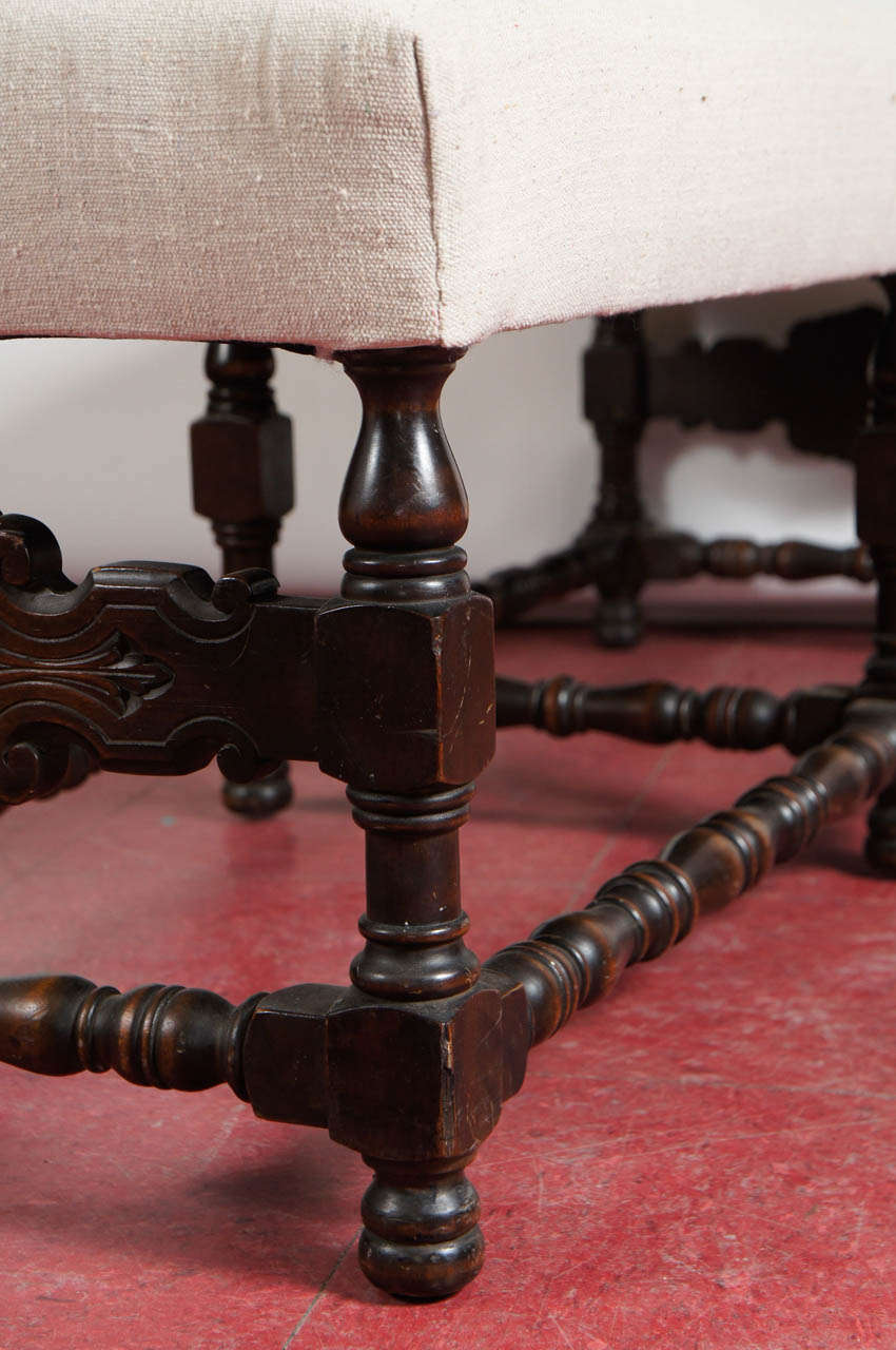 Jacobean Style Mahogany Bench In Good Condition In Sheffield, MA