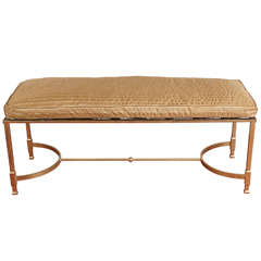 Vintage Neoclassical Style Metal Bench