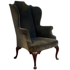 Vintage Chippendale-Style Wing Back Arm Chair