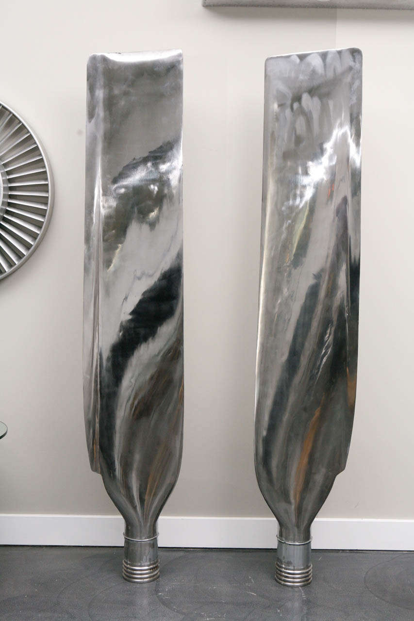 Pair of beautiful vintage airplane propeller blades in excellent shape.