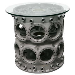 Vintage Aviation Engine Side Table