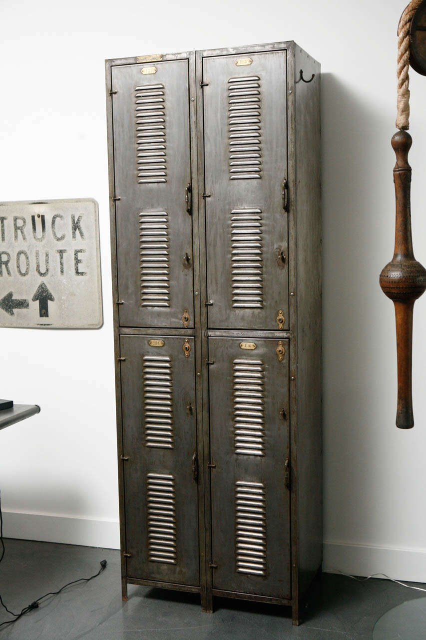 Vintage Factory Locker Set In Excellent Condition In North Hollywood, CA