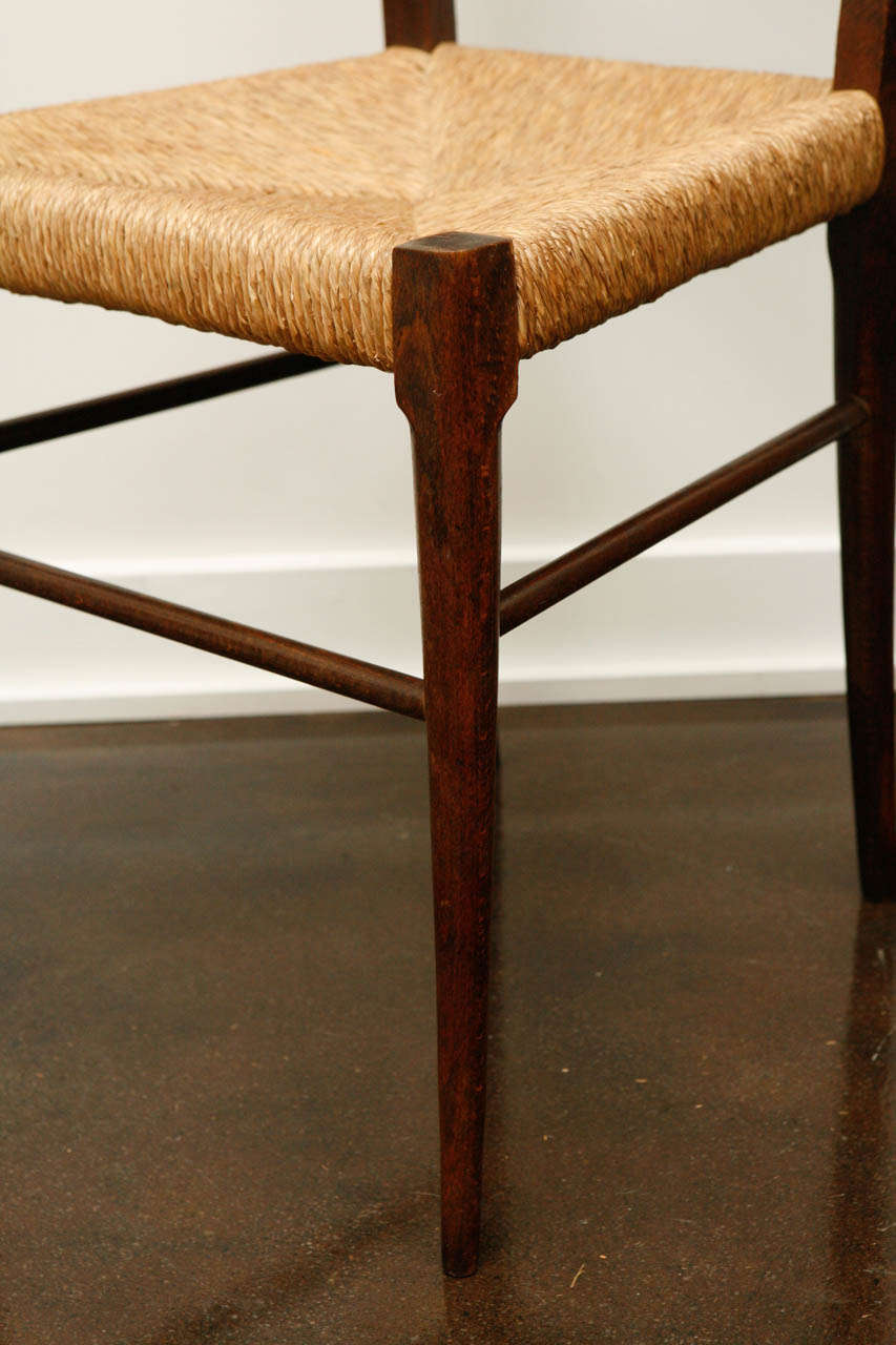 Pair of Italian Ladder-Back Chairs with Woven Seats 1