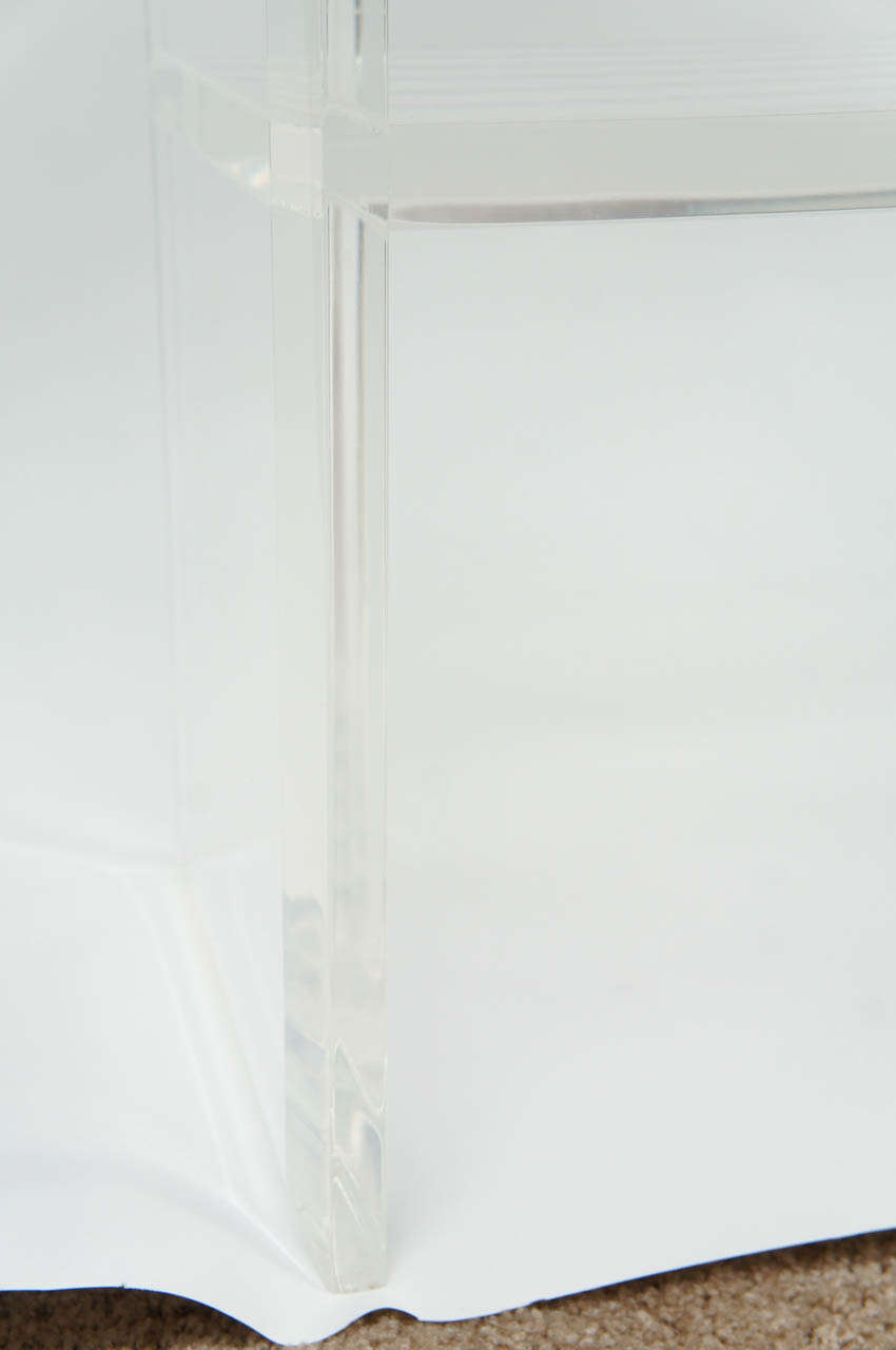 Lucite and Glass Console Table circa 1980 For Sale 1