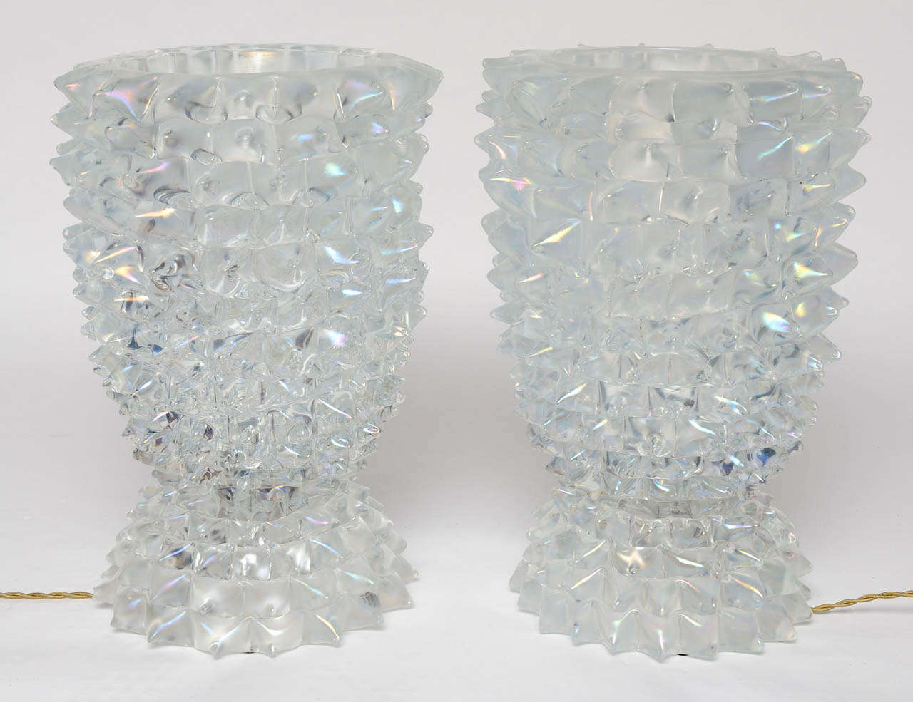Pair of Oversized Rostrato Murano Glass Uplights 2