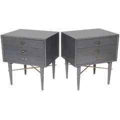 Pair of Mid-Century Grey Nightstands