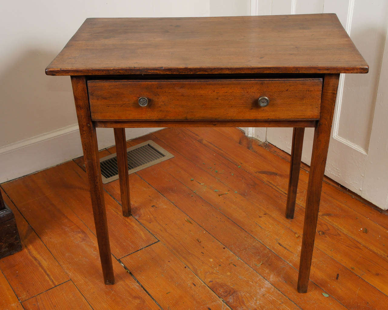 French Fruitwood 1 Drawer End Table In Excellent Condition In Sheffield, MA