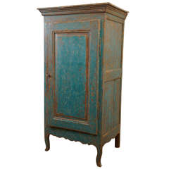 French Original Painted One Door Cupboard