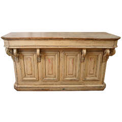 French Original Painted Store Counter with Corbels