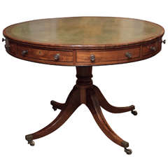 Antique English Drum Table Antique English Drum Table