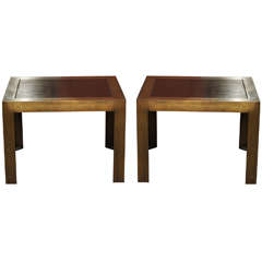 Pair Mid Century Bronze Side Tables