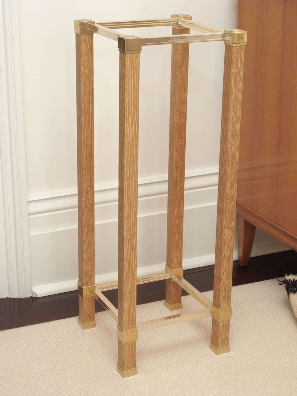 French Oak Ceruse Pedestal by Pierre Vandel, Paris For Sale