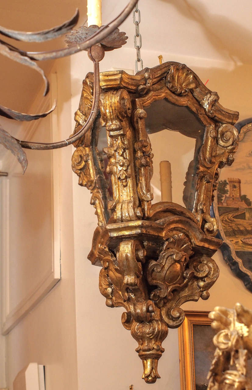 Italian Baroque Giltwood Lantern For Sale 3