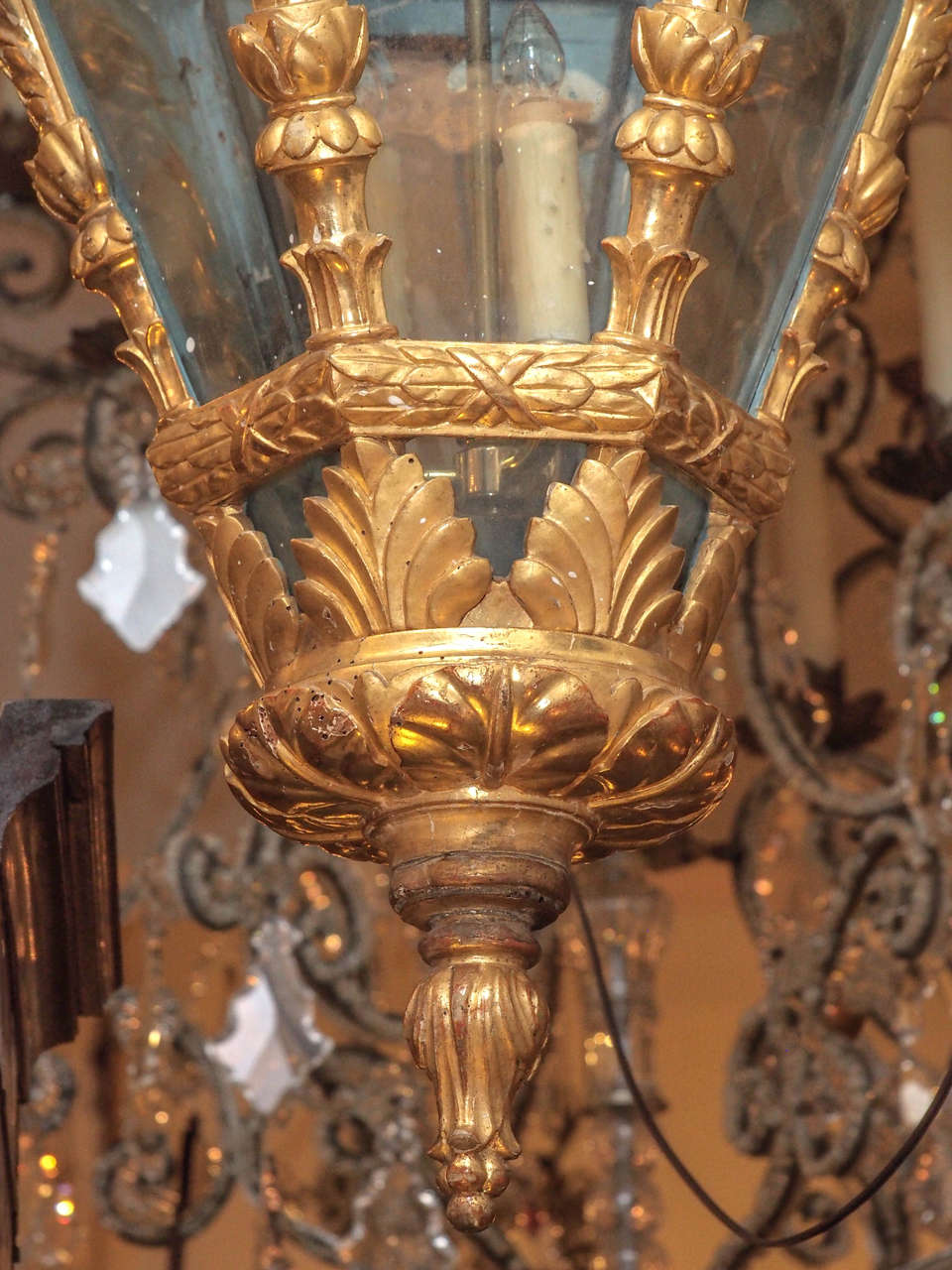19th Century Giltwood Italian Lantern For Sale 2