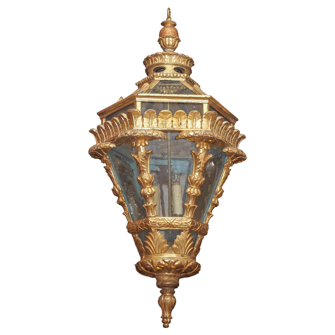 19th Century Giltwood Italian Lantern For Sale