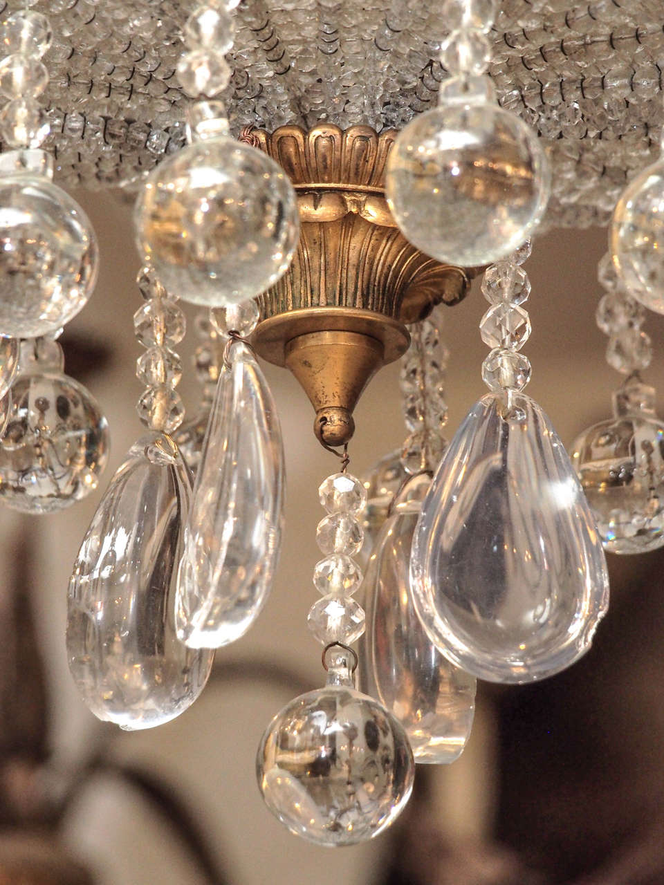 Gilt Bronze and Crystal Beaux Arts Light Fixture at 1stDibs beaux